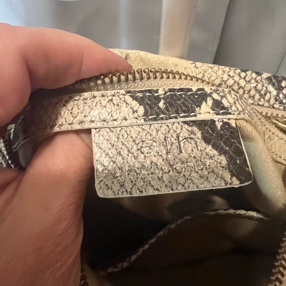 ALEXIS HUDSON Designer Snake Skin Leather Large handbag Two Zipper Closure - Picture 3 of 13